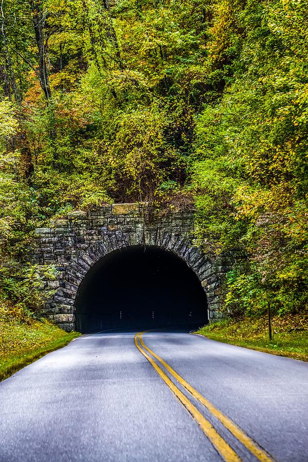 Parkway Tunnel O Blue Ridge Parkway In Autumn  #1 Photograph by Alex Grichenko