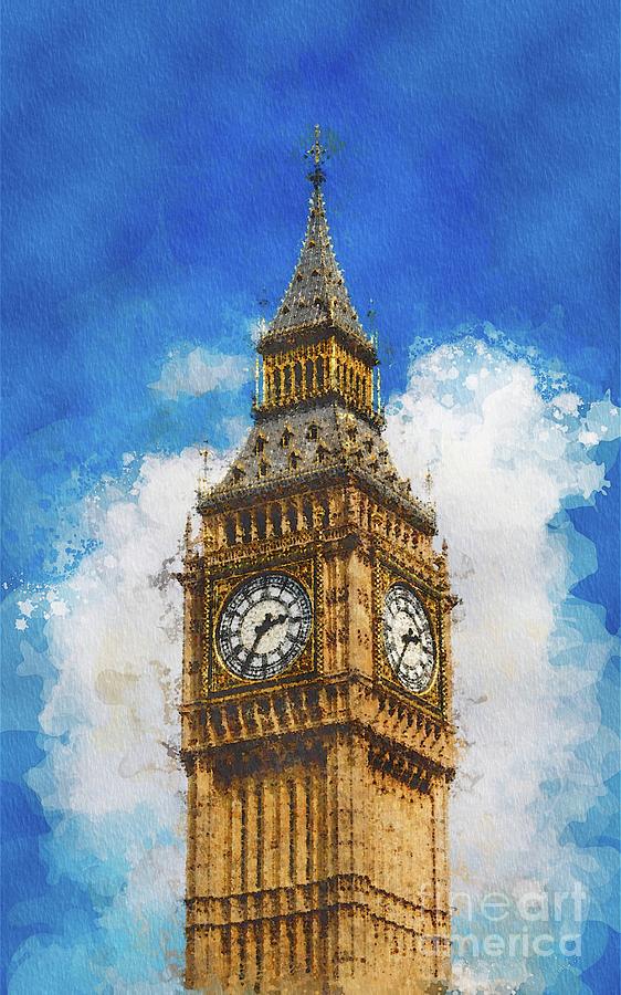 Parliament Big Ben, London #1 Painting by Esoterica Art Agency