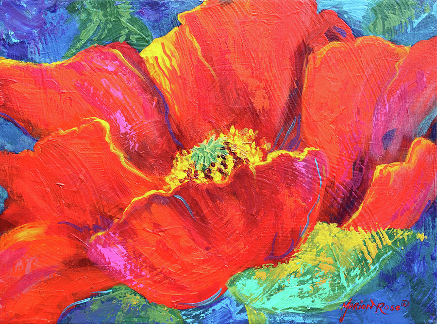 Nature Painting - Passion Poppy #1 by Marion Rose