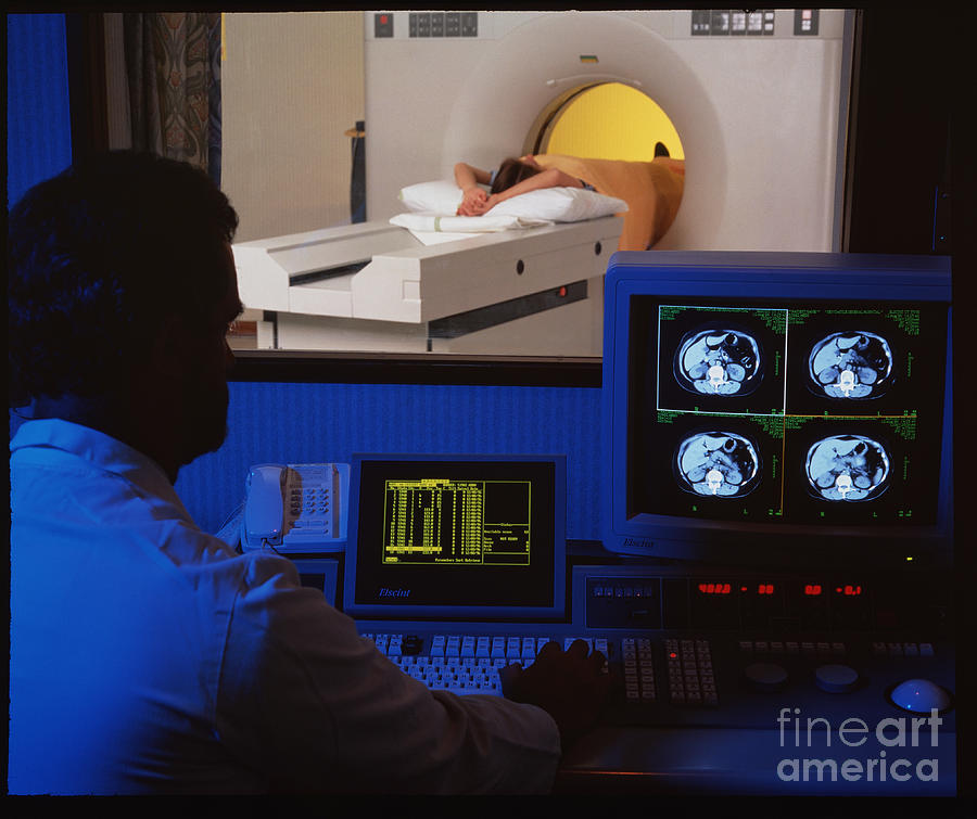 Patient Undergoing Ct Scan Seen From Control Room Photograph By Simon Frasermain X Ray 8806