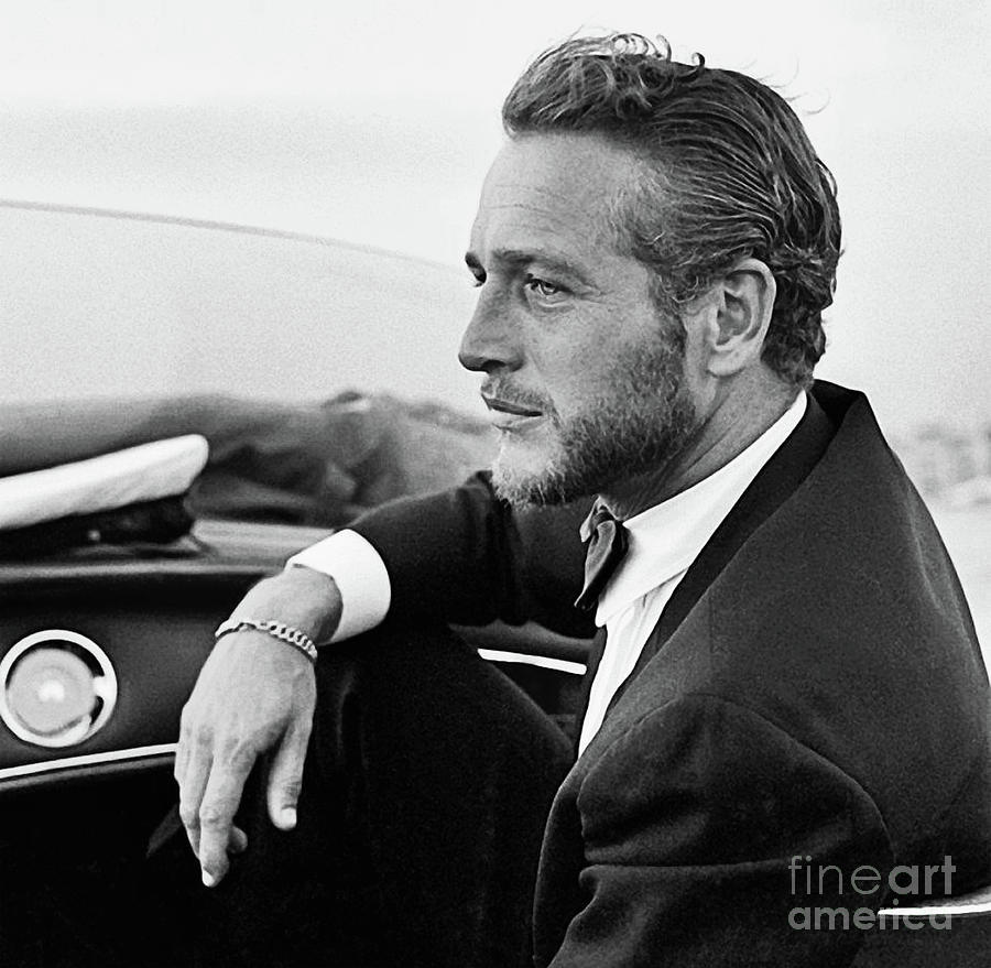 Batman Movie Photograph - Reflecting Portrait of Movie Star Paul Newman, Cruising Around Venice, Italy during the 1960s by Doc Braham