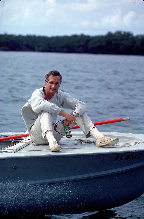 Paul Newman On Boat #1 Photograph by Mark Kauffman