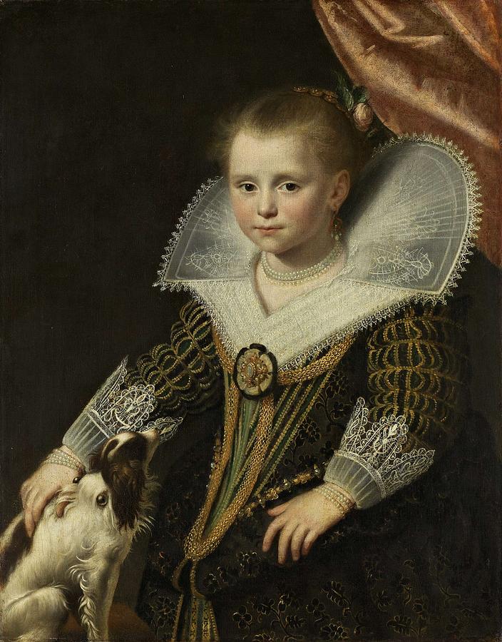 Paulus Moreelse   Portret van een meisje  bekend als  Het prinsesje 1623  #1 Painting by Celestial Images