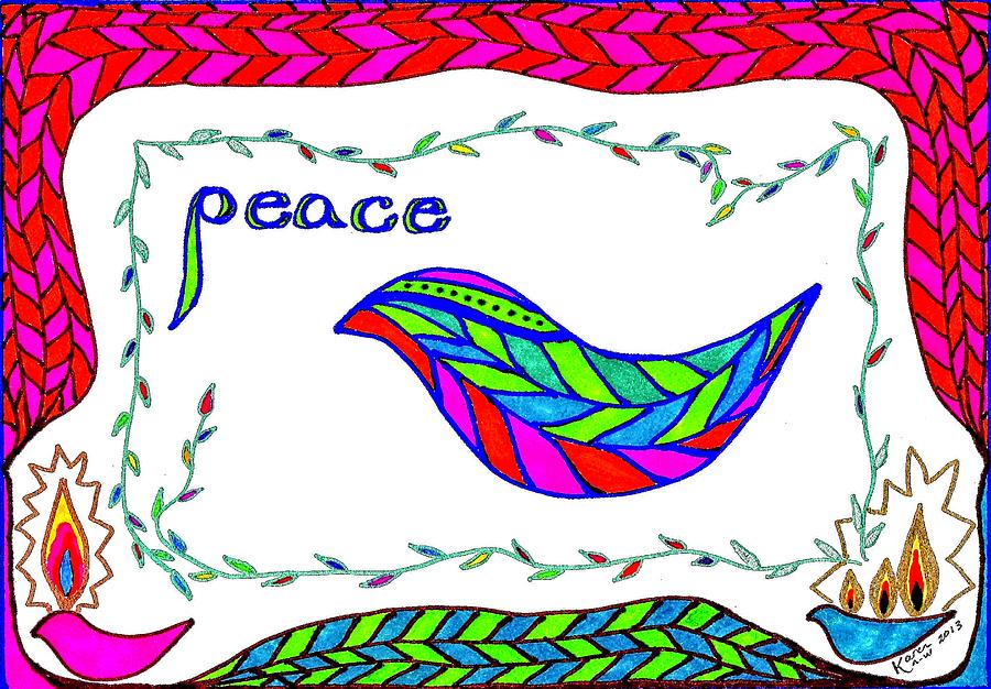 Peace Drawing by Karen Nice-Webb