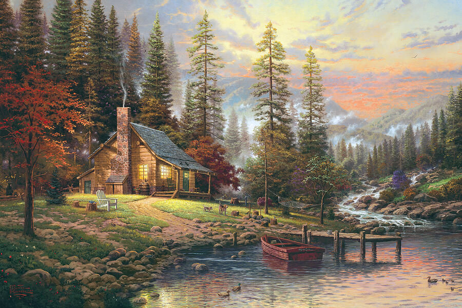 Peaceful Retreat Painting By Thomas Kinkade - Fine Art America