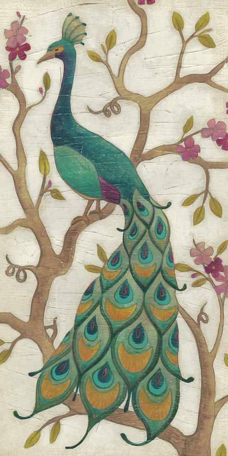 Animal Painting - Peacock Fresco II #1 by June Erica Vess