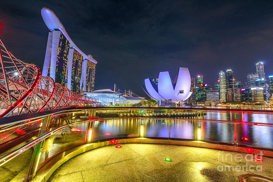 Pedestrian Bridge Singapore #1 Photograph by Benny Marty