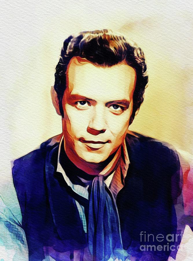 Hollywood Painting - Pernell Roberts, Vintage Actor #1 by Esoterica Art Agency