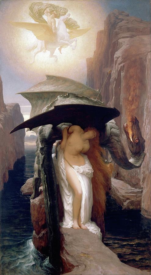 Greek Painting - Perseus And Andromeda by Frederic Leighton