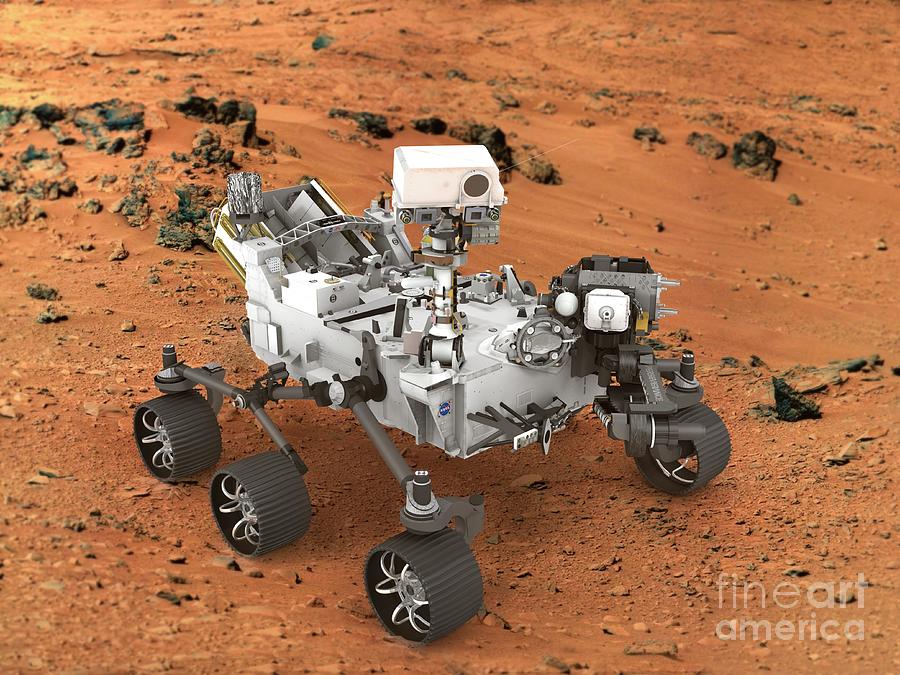Perseverance Rover On Mars Surface #1 Photograph by Ramon Andrade 3dciencia/science Photo Library
