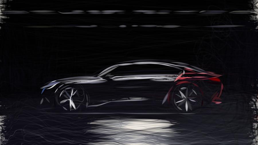 Peugeot Exalt Drawing #2 Digital Art by CarsToon Concept