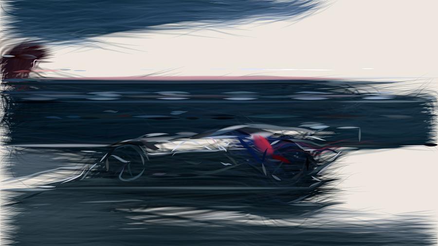 Peugeot L750 R HYbrid Drawing #2 Digital Art by CarsToon Concept