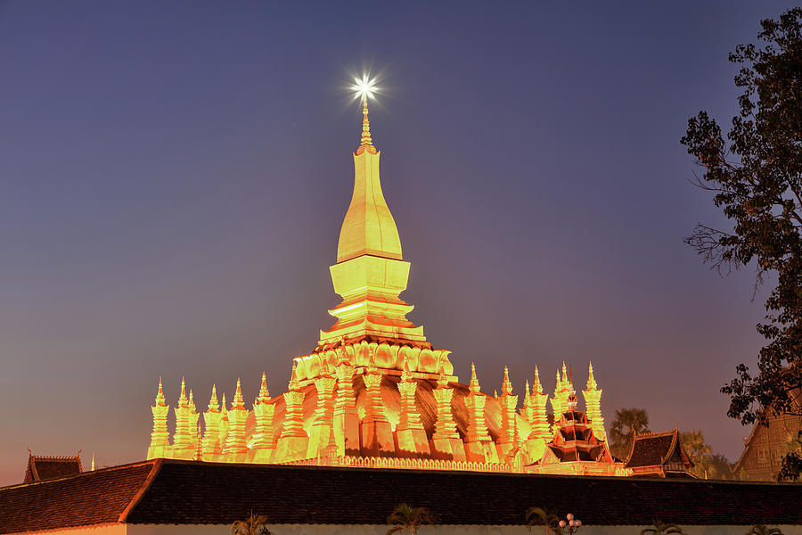 Pha That Luang Stupa In Vientiane, Laos #1 Photograph by Fototrav