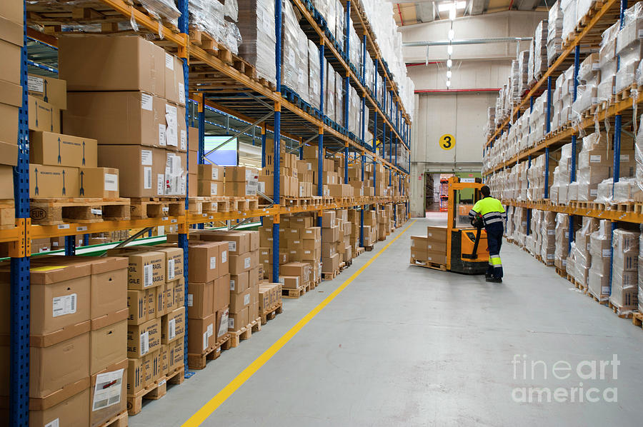 Box Photograph - Pharmaceutical Drug Warehouse #1 by Marco Ansaloni / Science Photo Library