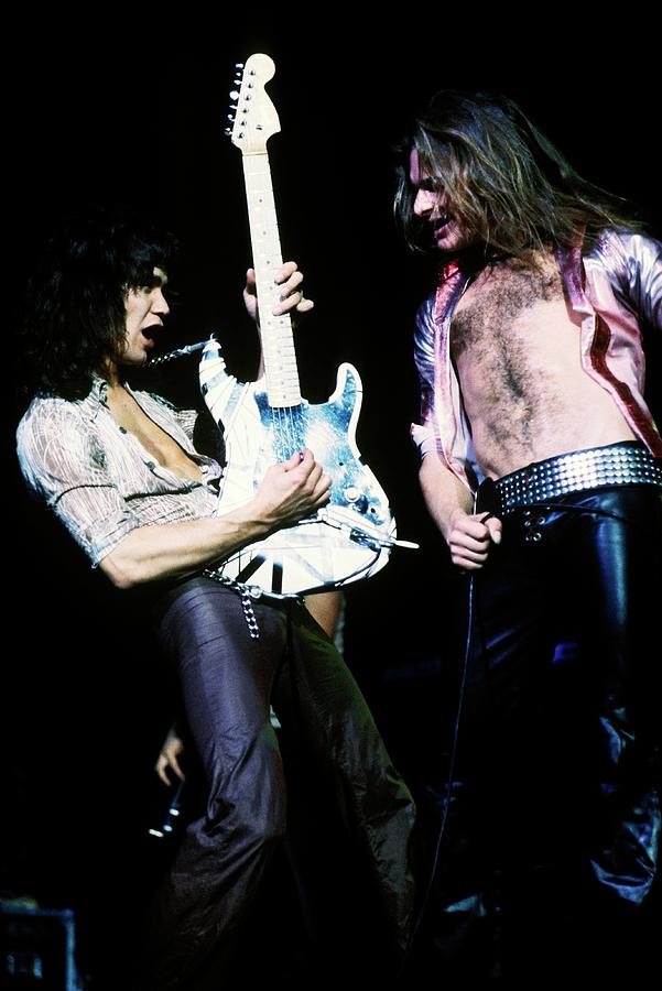 Photo Of David Lee Roth And Eddie Van by Fin Costello
