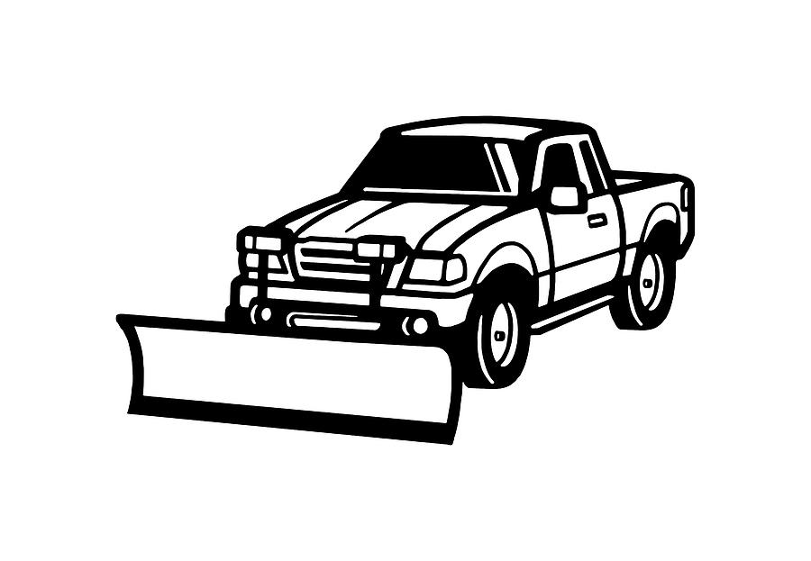 Pickup Truck with Plow Drawing by CSA Images - Fine Art America