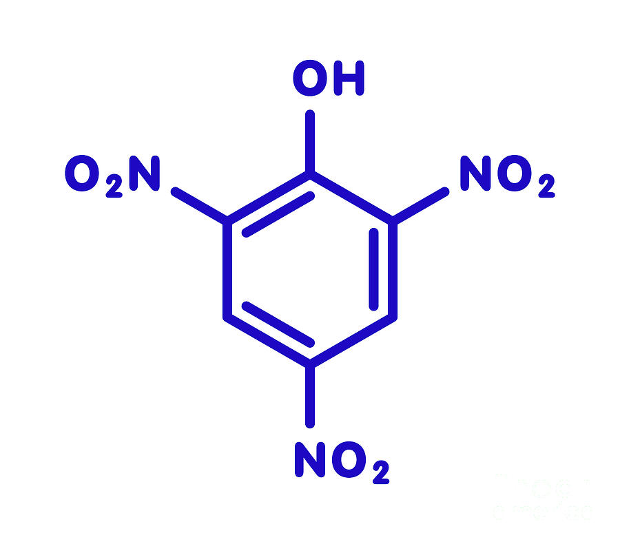 Picric Acid Explosive Molecule #1 by Molekuul/science Photo Library