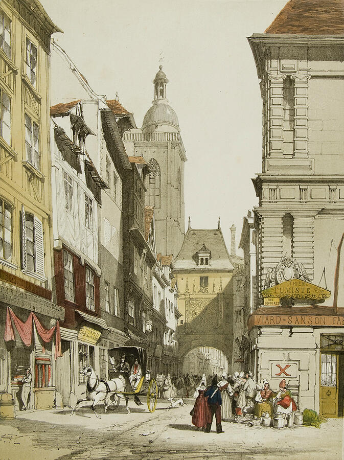 Picturesque Architecture in Paris, Ghent, Antwerp, Touen, year 1839 Relief by Thomas Shotter Boys