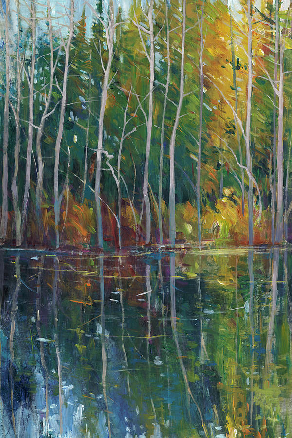 Pine Reflection II #1 Painting by Tim Otoole