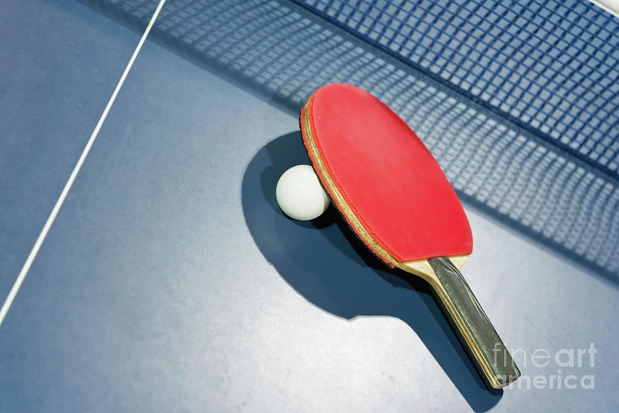 Ping Pong Ball And Bat #1 Photograph by Microgen Images/science Photo Library