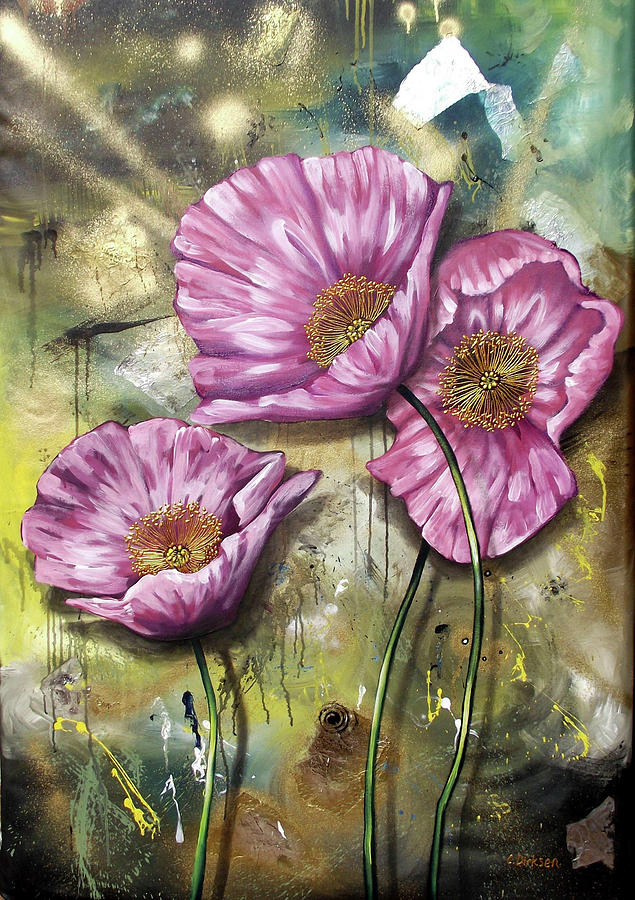 Flower Painting - Pink Poppies #1 by Cherie Roe Dirksen