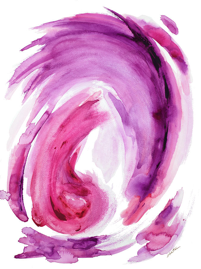 Abstract Painting - Pink Swirl I #1 by L. Hewitt