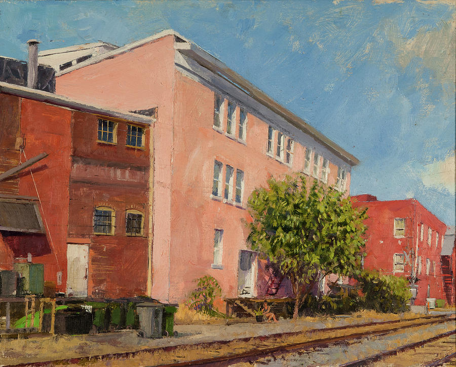 Charlottesville Painting - Pink Warehouse, Downtown Charlottesville #1 by Edward Thomas