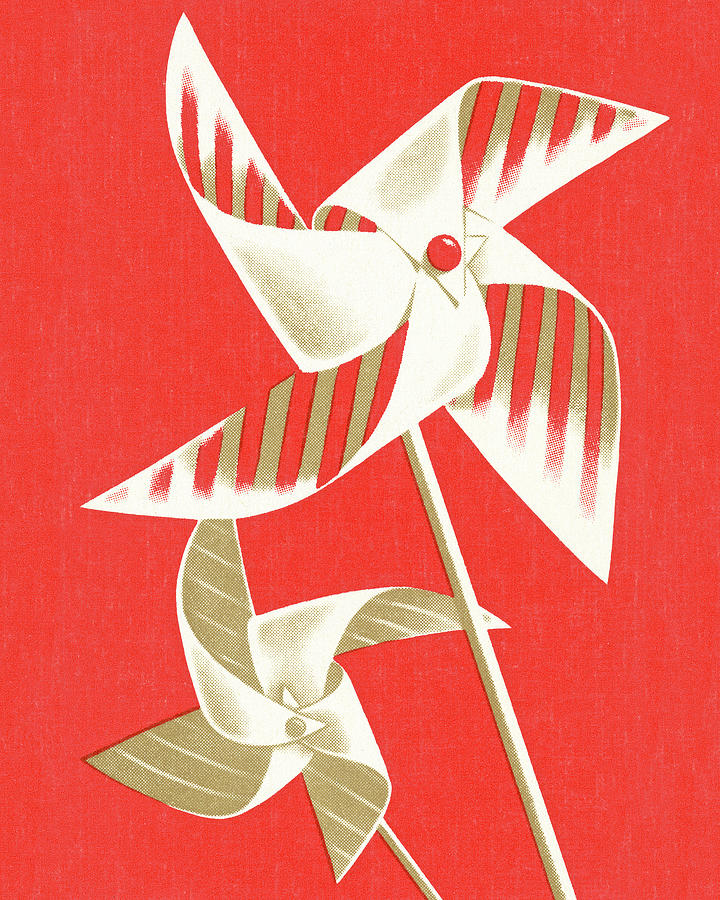 Vintage Drawing - Pinwheels #1 by CSA Images