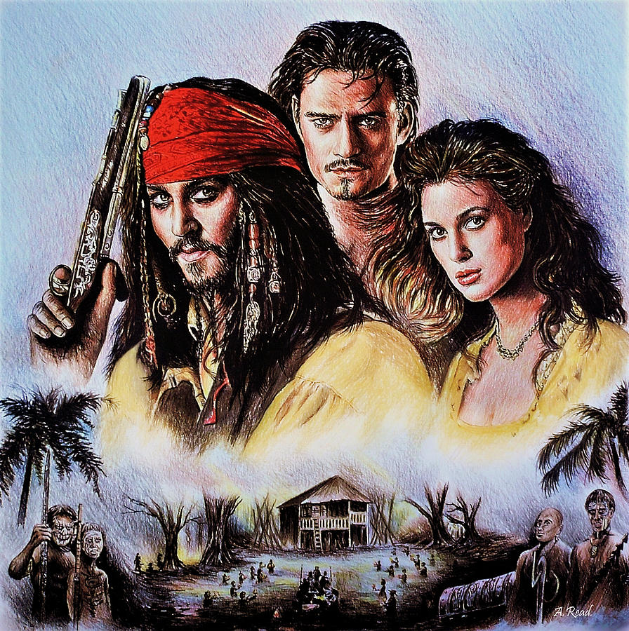 Pirates Of The Caribbean Drawing - Pirates #1 by Andrew Read
