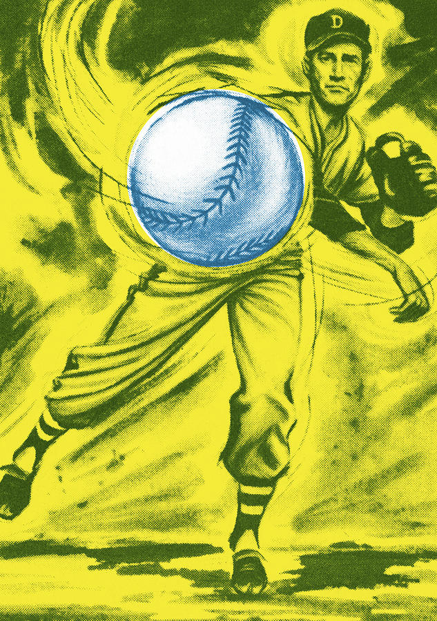 Baseball Drawing - Pitcher #1 by CSA Images