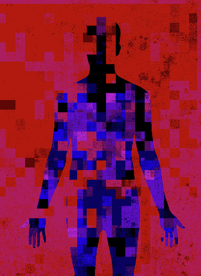 Pixelated Mans Body #1 Photograph by Ikon Images