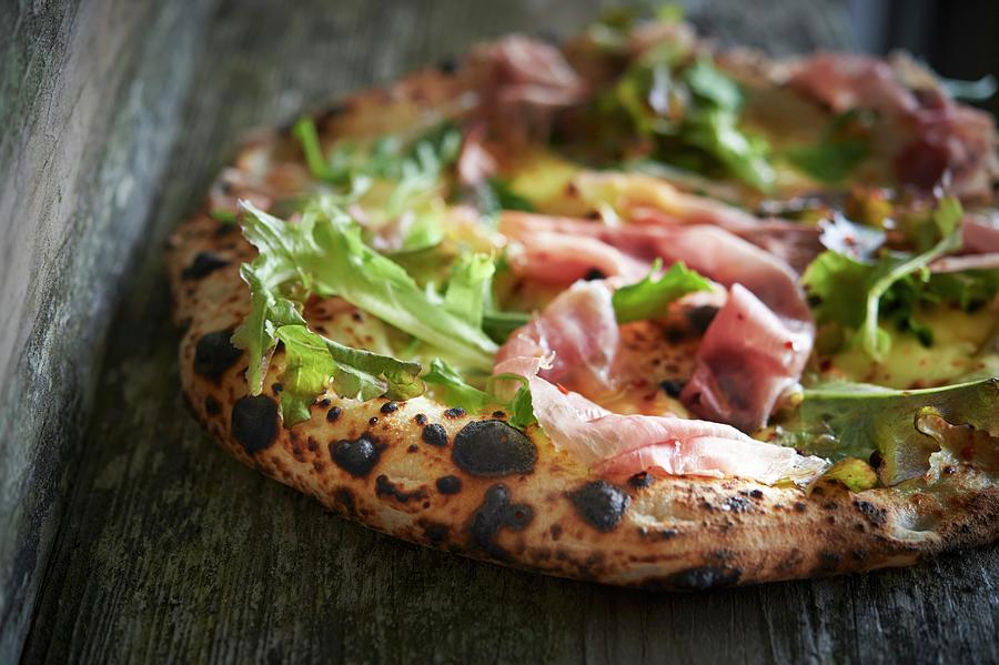 Pizza With Prosciutto, Mozzarella And Rocket #1 Photograph by Greg Rannells