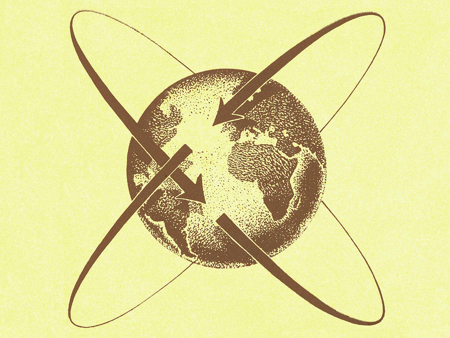 Vintage Drawing - Planet #1 by CSA Images