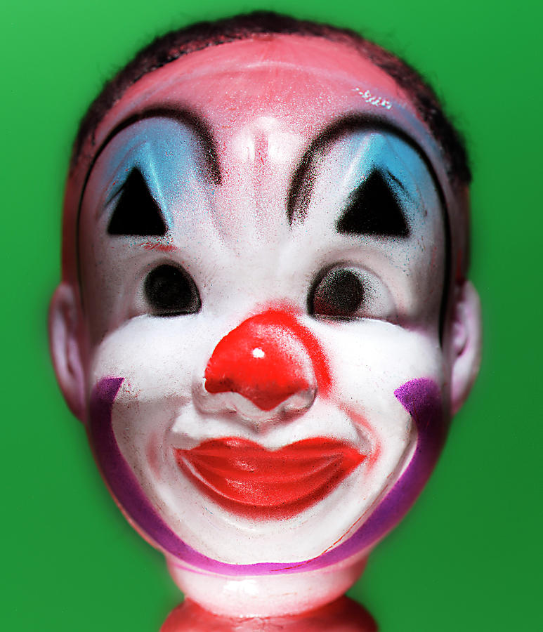 Vintage Drawing - Plastic Creepy Clown Head #1 by CSA Images