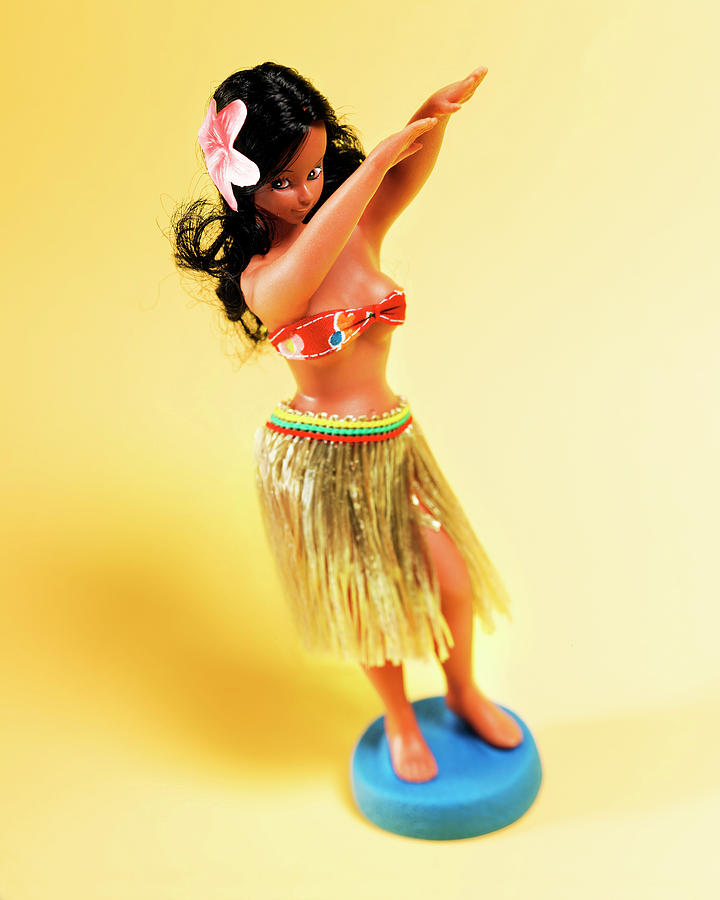 Vintage Drawing - Plastic Hula Dancer Figurine #1 by CSA Images