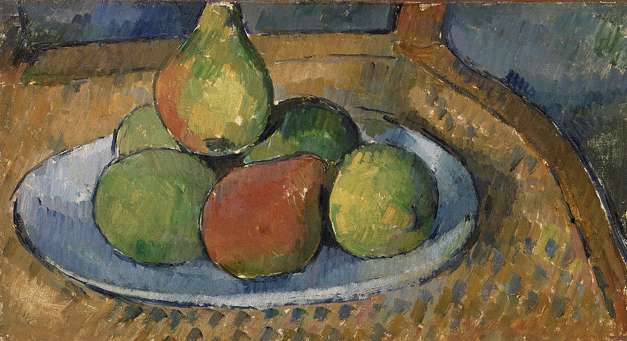 Plate of Fruit on a Chair #2 Painting by Paul Cezanne
