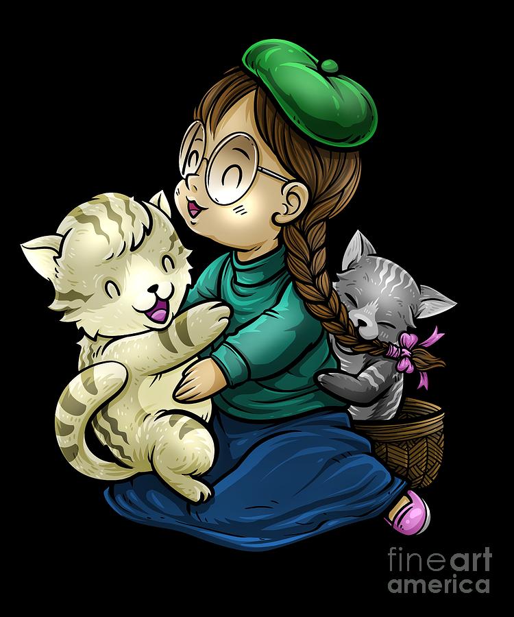 Cat Digital Art - Playing and cuddling with cats by Mister Tee