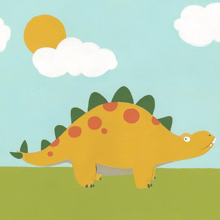 Animal Painting - Playtime Dino II #1 by June Erica Vess