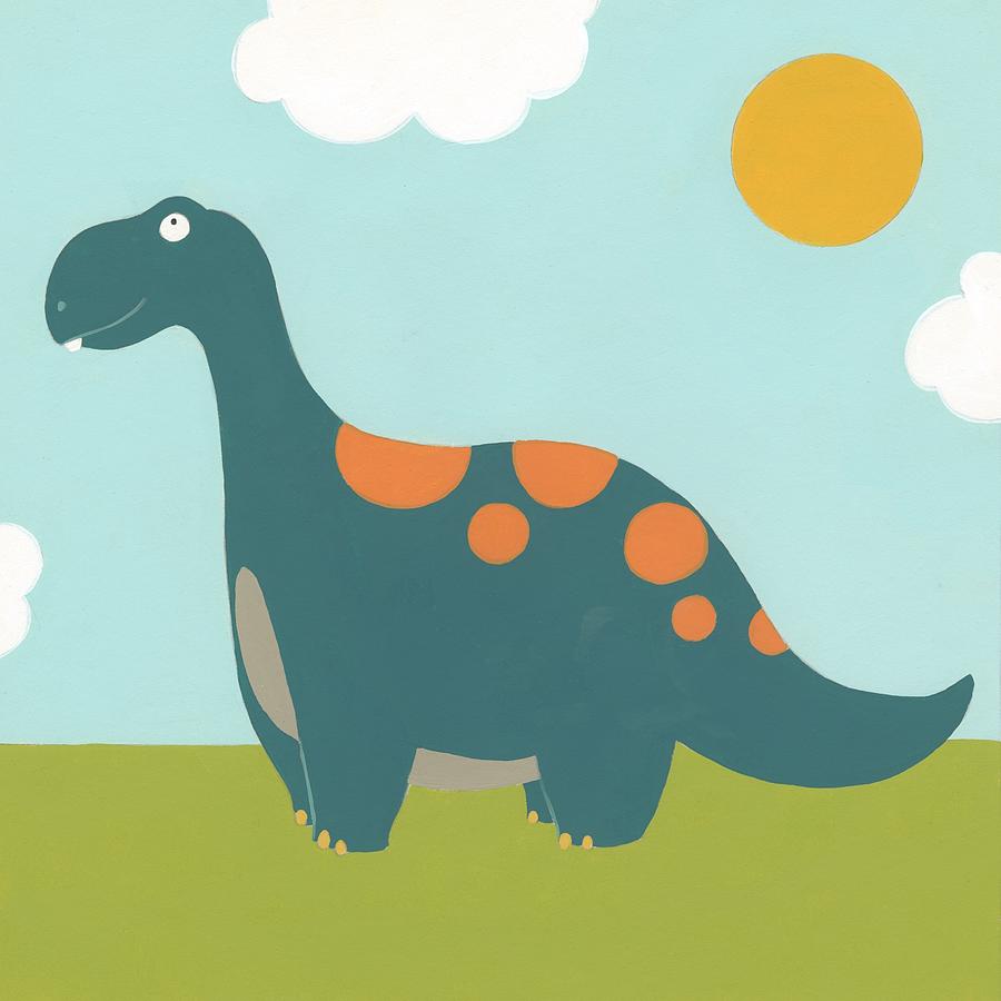 Animal Painting - Playtime Dino IIi #1 by June Erica Vess