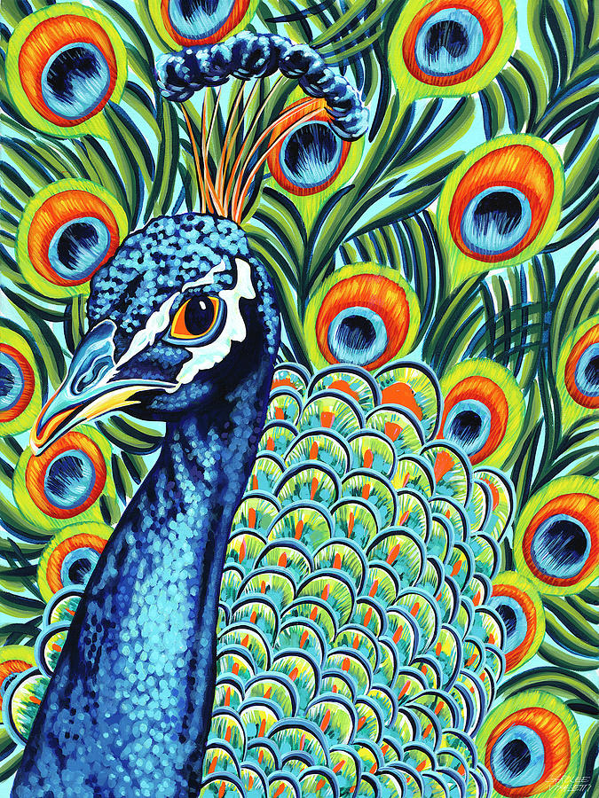 Plumed Peacock I Painting by Carolee Vitaletti - Fine Art America