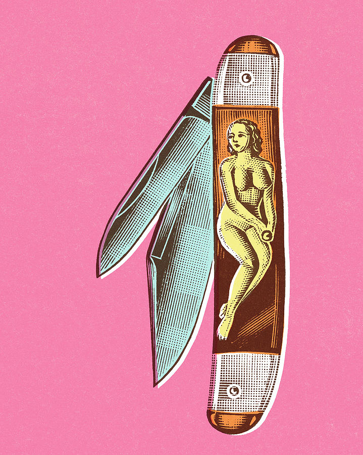 Vintage Drawing - Pocketknife #1 by CSA Images