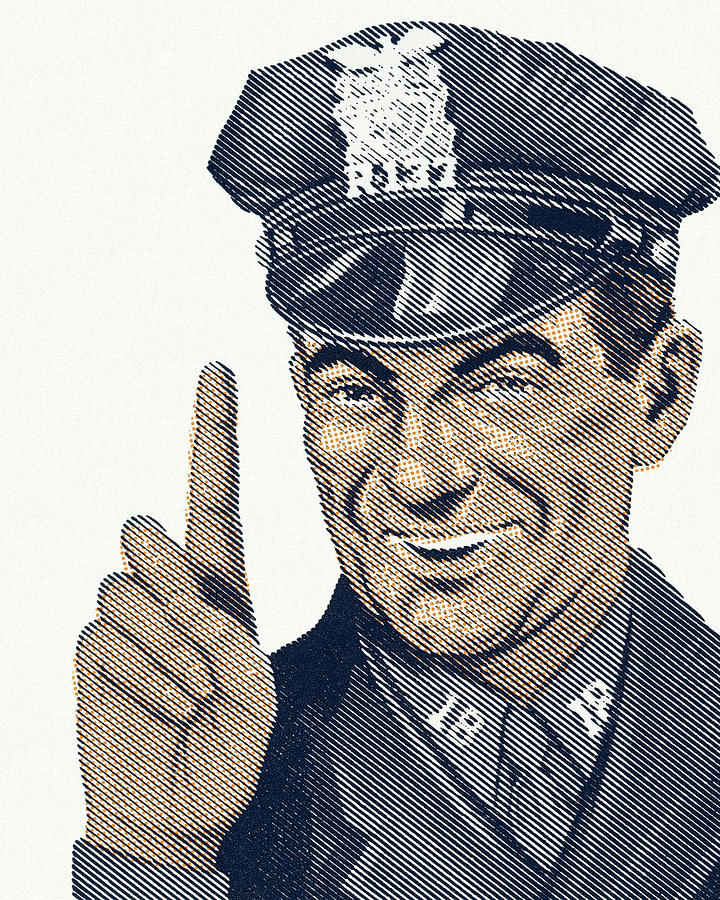 Vintage Drawing - Police Officer #1 by CSA Images