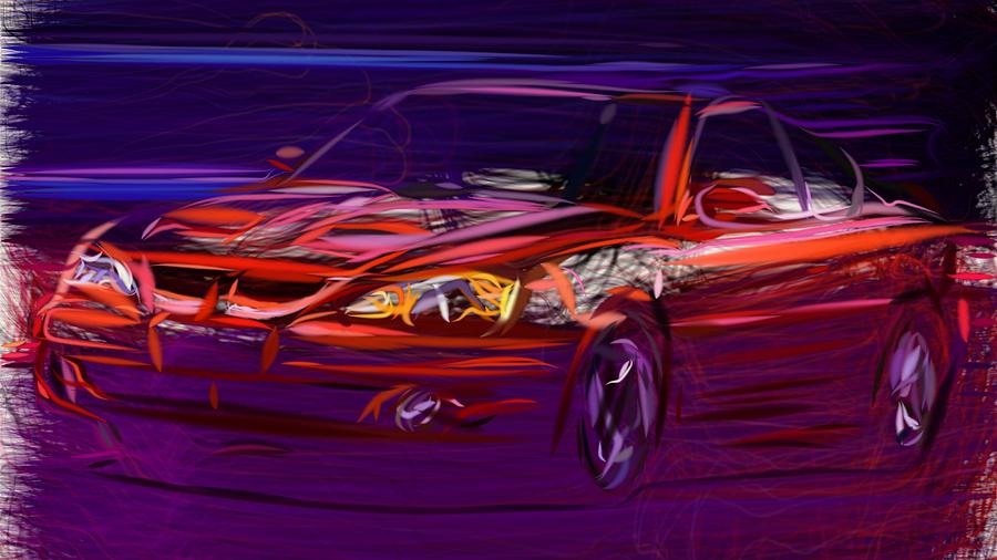 Pontiac Grand Am Coupe Draw #1 Digital Art by CarsToon Concept