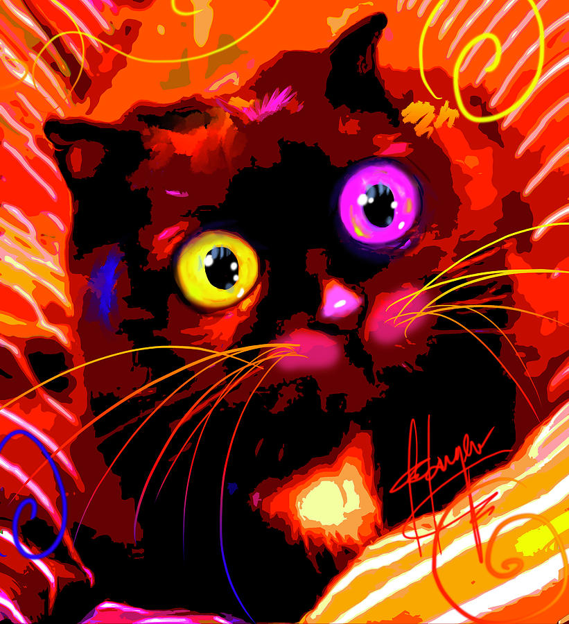 pOpCat Sam #1 Painting by DC Langer