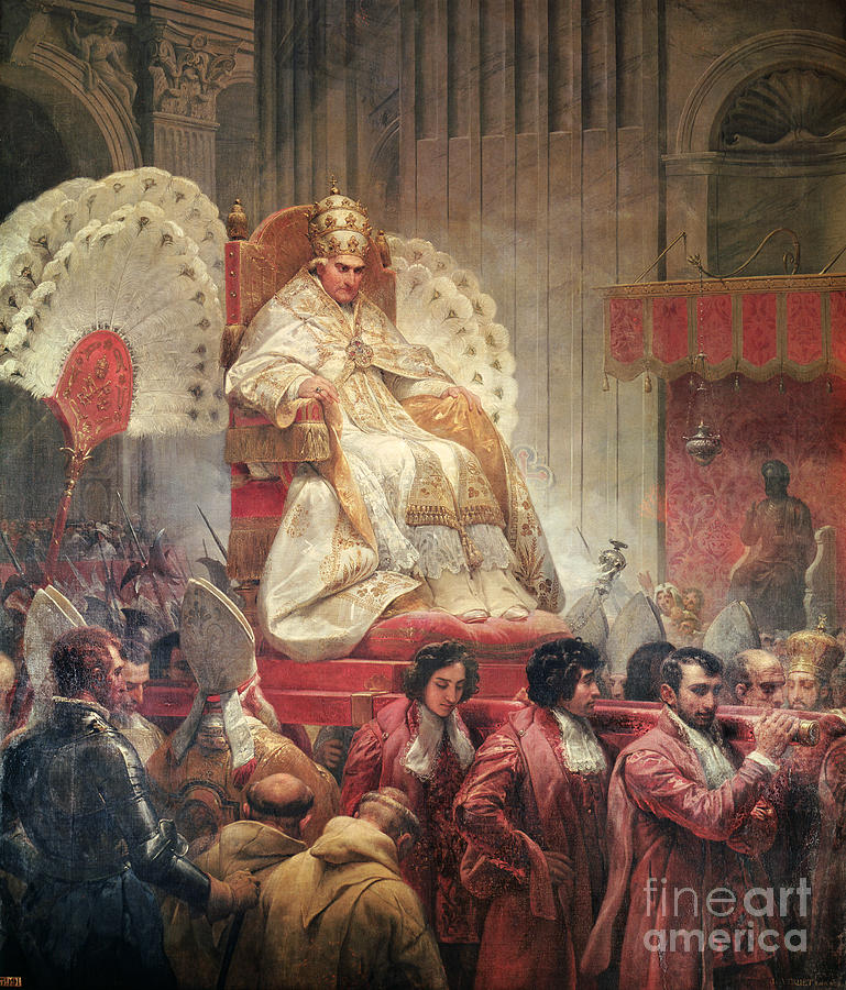 Pope Pius Viii Painting by Emile Jean Horace Vernet