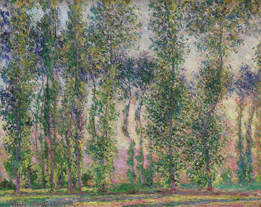 Poplars At Giverny, 1887 Painting