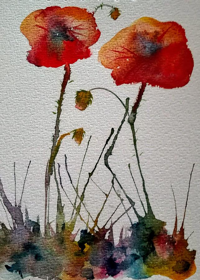 Poppies #2 Painting by Sandie Croft