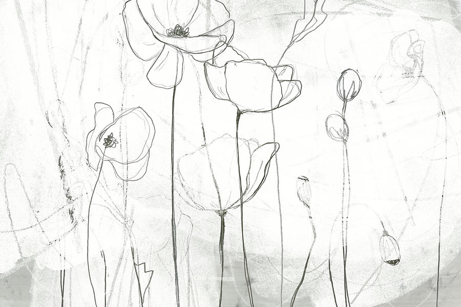 Poppy Sketches I #1 Painting by June Erica Vess