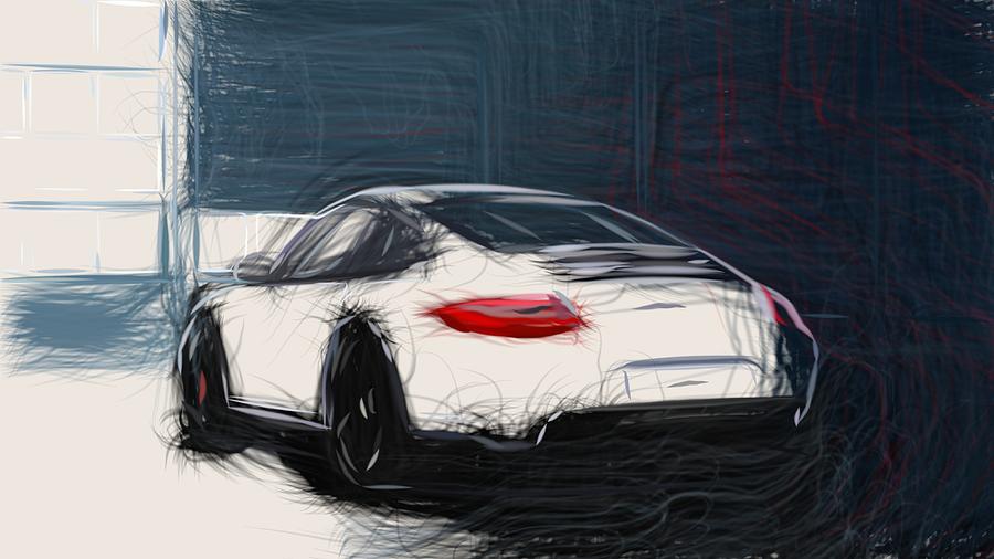 Porsche 911 Carrera GTS Draw #1 Digital Art by CarsToon Concept