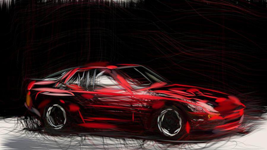 Porsche 924 Carrera GTS Draw #1 Digital Art by CarsToon Concept